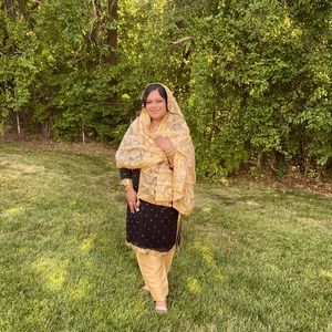 Black and gold salwar kameez